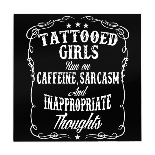 tattoed girls run on caffeine sarcasm and inapprop Mahjong Mats