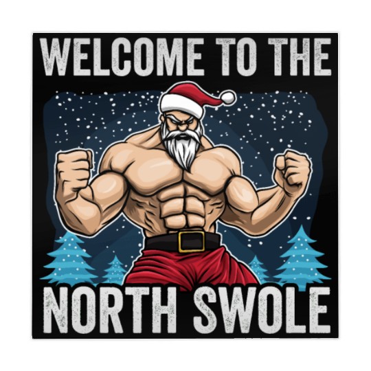 Welcome To North Swole Santa Muscle Workout Christ Mahjong Mats