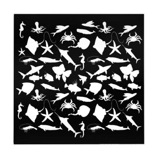 Fishes sea animals pattern Mahjong Mats