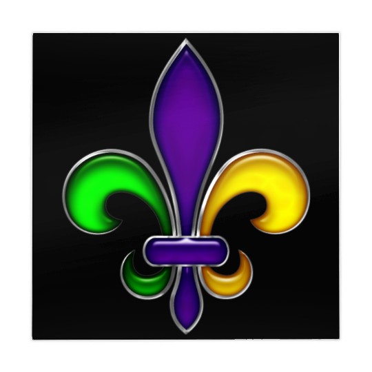 Fleur De Lis Mardi Gras Glossy Lily Mahjong Mats