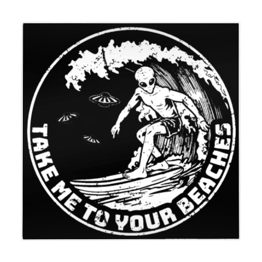 Funny Alien Surf Surfing Surfer Mahjong Mats