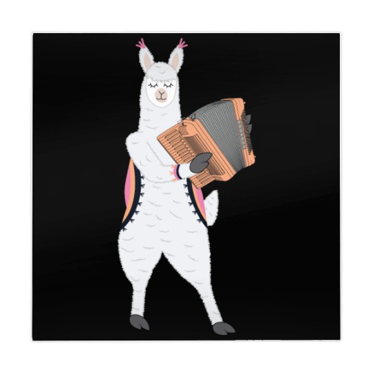 Cute Alpaca Llama Playing Accordion Musician Gift Mahjong Mats