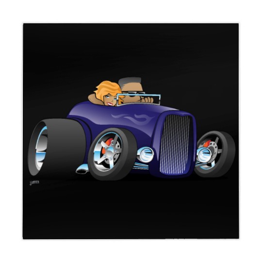 Highboy hot rod deep purple roadster Mahjong Mats