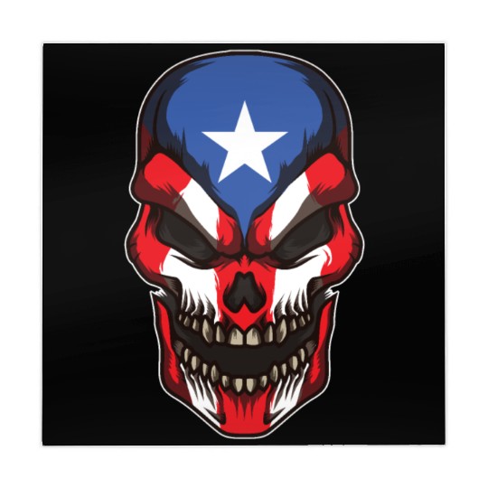 Puerto Rico Skull | Proud Boricua Flag Mahjong Mats