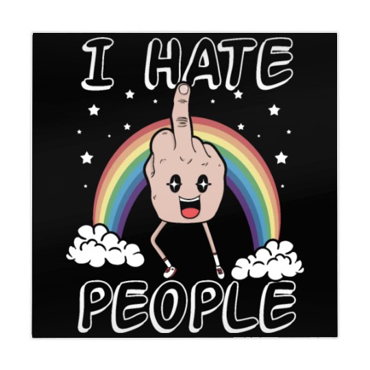 I Hate People Middle Finger Funny Rainbow Gift Mahjong Mats