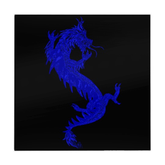 Blue China Dragon Graphic Mahjong Mats