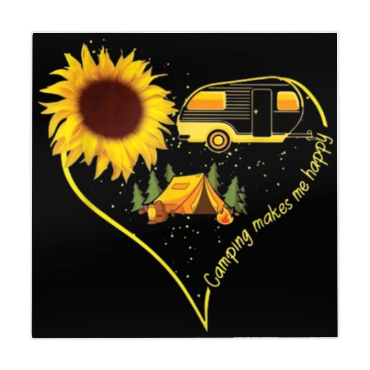 Camping Makes Me happy Mahjong Mats Funny Sunflower
