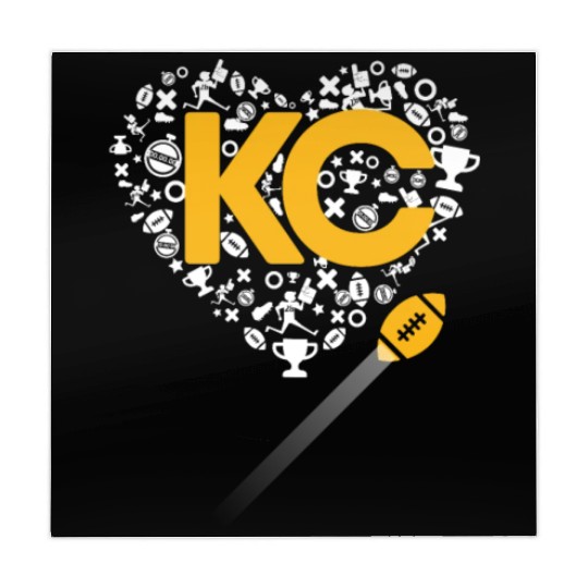 I Love Kansas City Football Mahjong Mats Heart KC