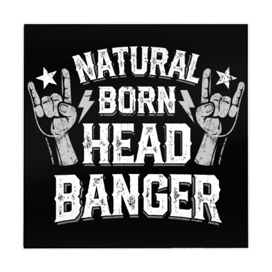 Natural born Headbanger Devil horns Heavy Metal Mahjong Mats