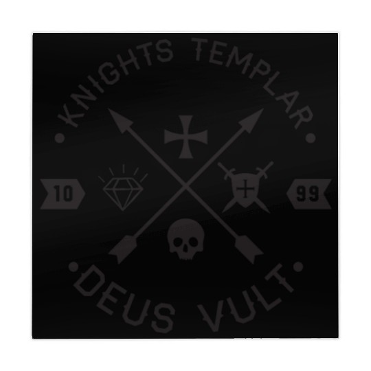 Knights Templar Deus Vult Cross and Skull Medieval Mahjong Mats