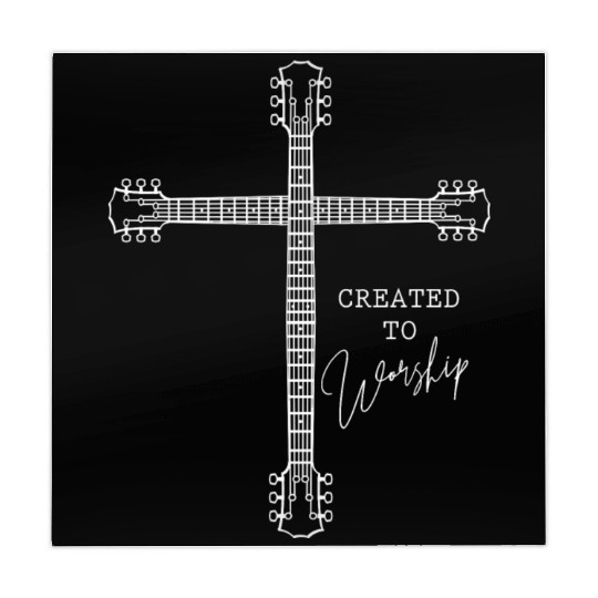 Guitar Christian, Created to worship, jesus cross Mahjong Mats