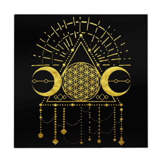 flower of life shaman geometry symbol gold Mahjong Mats