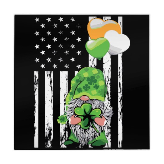 Gnomes Holding Shamrock American Flag Saint Patric Mahjong Mats