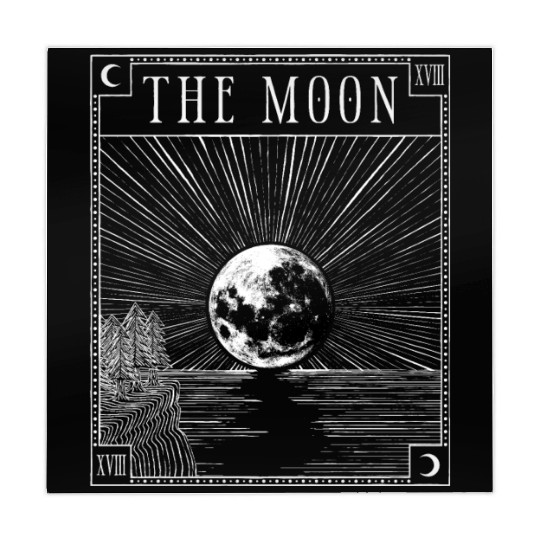 Moon Tarot Card XVIII Occult Witchcraft Gothic Mahjong Mats