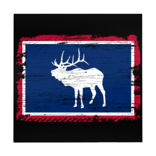 Wyoming Flag Elk Hunting Season For Deer Hunter Mahjong Mats