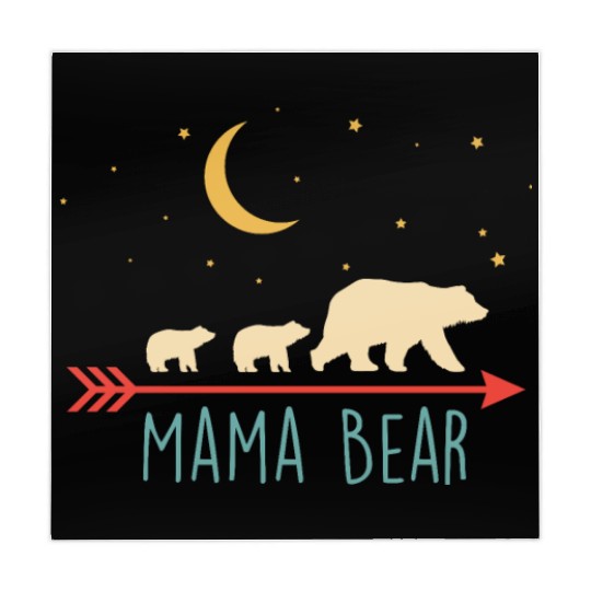 Mama Bear with 2 Cubs Retro Mother's Day Mahjong Mats