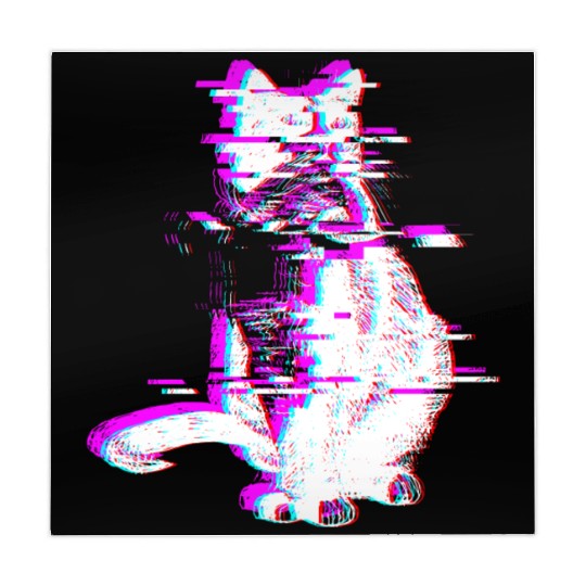 Vaporwave Synthwave Glitch Cat Feline Kitty Mahjong Mats