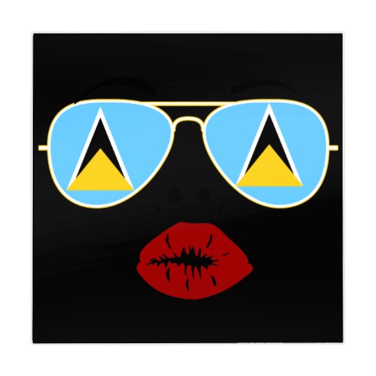 Saint Lucia Flag St Lucia Sunglasses Lips Kiss Mahjong Mats