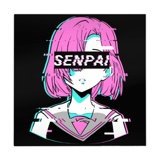 Aesthetic Vaporwave Anime Girl - Notice Me Senpai Mahjong Mats