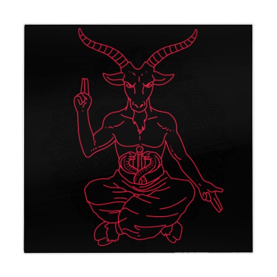 Horned Devil Black Goat Baphomet Tarot Card Satan Mahjong Mats