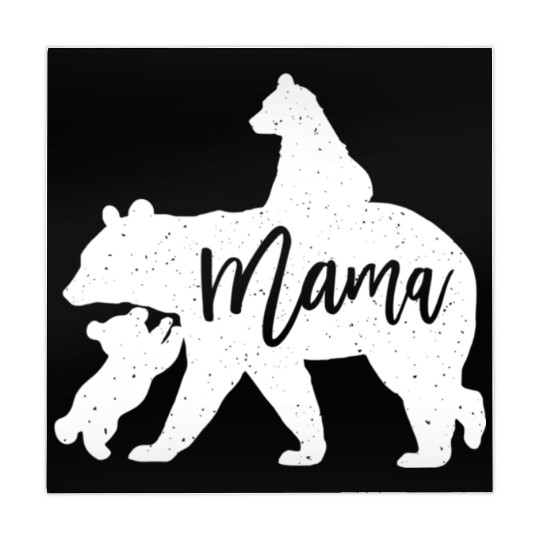 Mama Bear 2 Baby Bear Cubs Playing Riding on Back Mahjong Mats