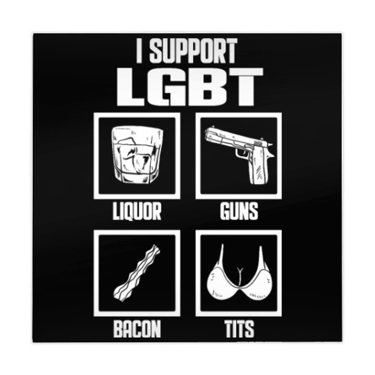 I Support LGBT Liquor Guns Bacon Tits Funny Gift Mahjong Mats