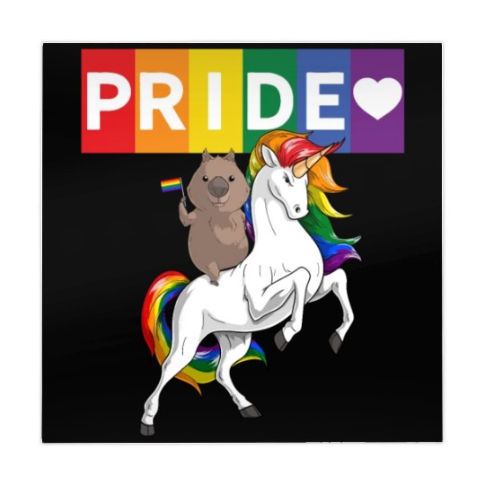 LGBT Gay Pride Wombat Riding Rainbow Unicorn Mahjong Mats