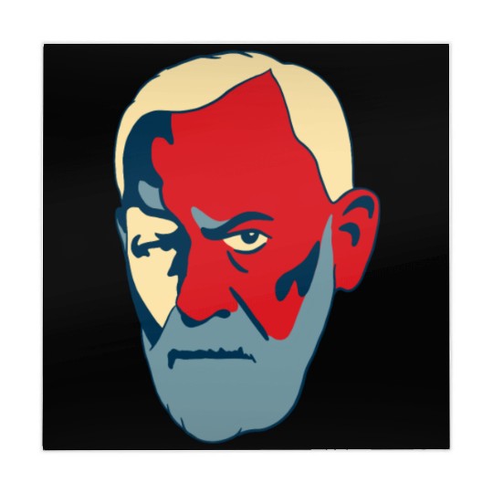 Sigmund Freud Portrait - Red and Blue Mahjong Mats