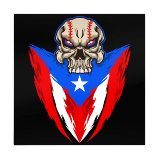 Puerto Rico Baseball Skull Mahjong Mats