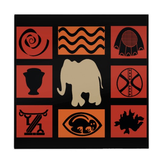 African abstract modern tribal pattern art Mahjong Mats