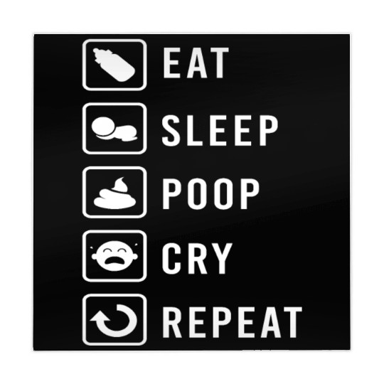 Eat Sleep Poop Cry Repeat Baby Newborn Funny Gift Mahjong Mats