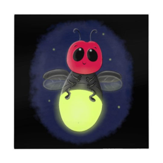 Cute lightning bug firefly cartoon illustration Mahjong Mats