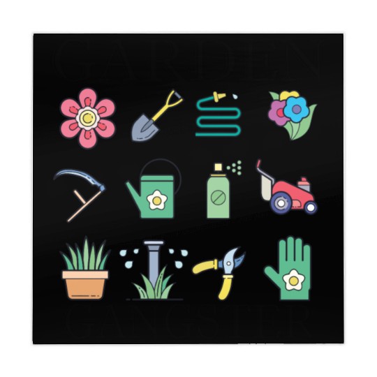 Funny Garden Gangster Colorfulgraphic Garden Tools Mahjong Mats