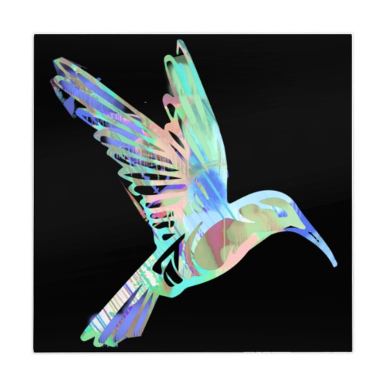 hummingbird, bird, aquarell, green, pastel, flying Mahjong Mats