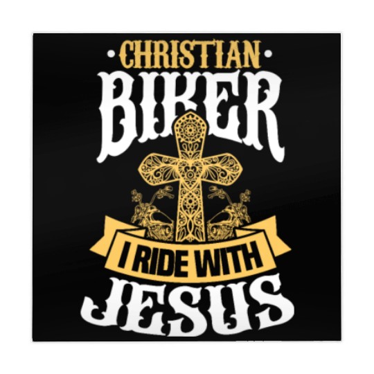 Christian Biker I Ride With Jesus Motorcycle Mahjong Mats