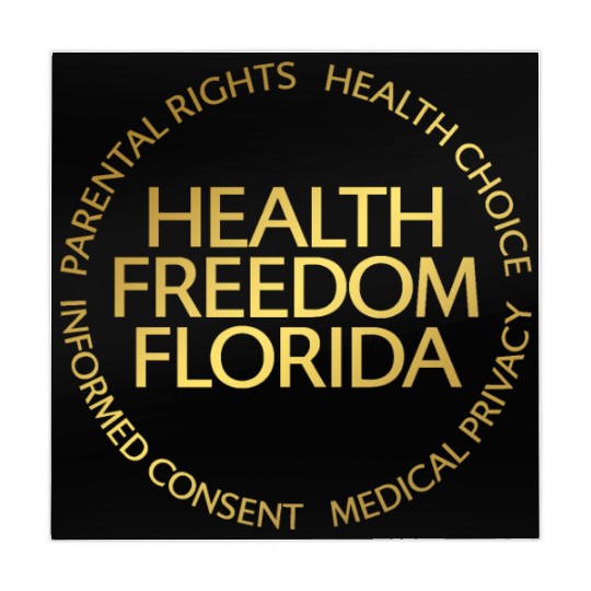 Health Freedom Florida Round Logo (Gold) Mahjong Mats