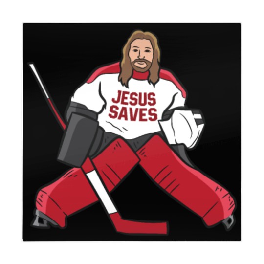 Funny Hockey Jesus Saves Hockey Goalie Mahjong Mats