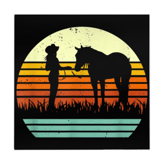 Western Halter Horse Retro Sun Style Mahjong Mats