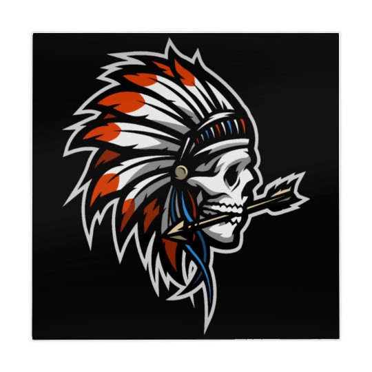 Native American Indian Headdress Skull Mahjong Mats