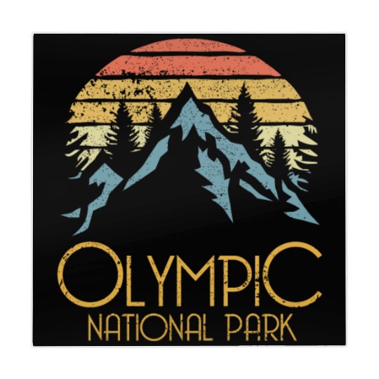Retro Olympic National Park Washington Mountains S Mahjong Mats