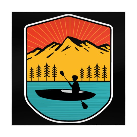 Retro Kayaking Boating Paddling In Lake Tahoe Mahjong Mats