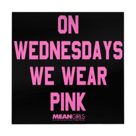 Mean Girls Pink On Wednesday Square Text Mahjong Mats