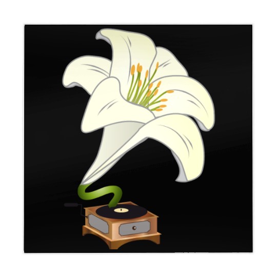 nostalgic lilies flowers blossoms gramophone Mahjong Mats