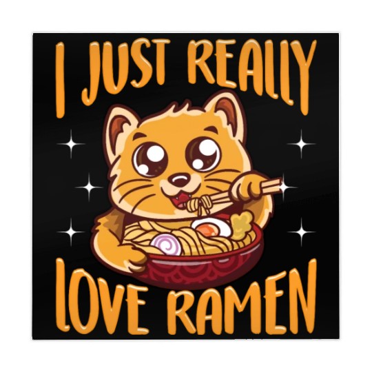 Cute & Funny I Just Really Love Ramen Anime Cat Mahjong Mats