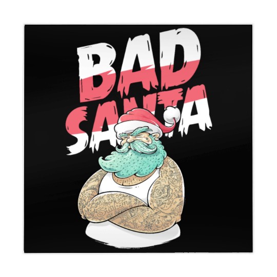 Bad Santa Claus Christmas Tattoo Mahjong Mats