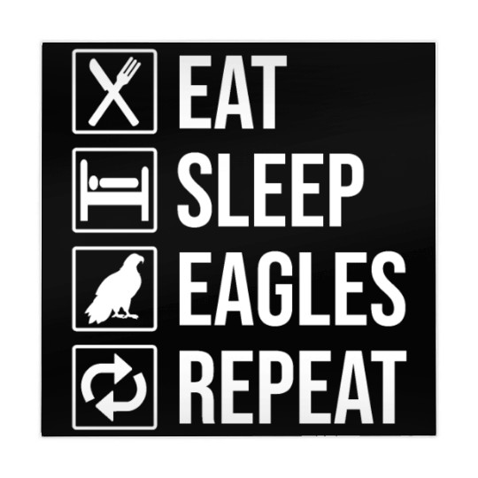 Eat Sleep Eagles Repeat Funny Bald Eagle Mahjong Mats