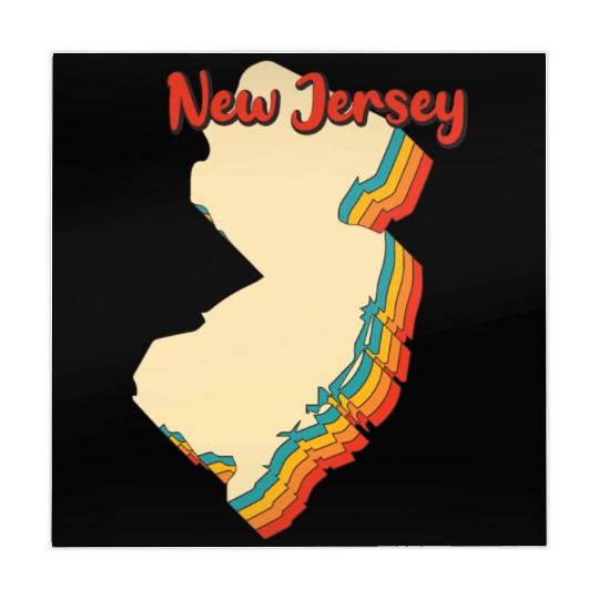 New Jersey Map Outline Vintage Retro Nj Home State Mahjong Mats