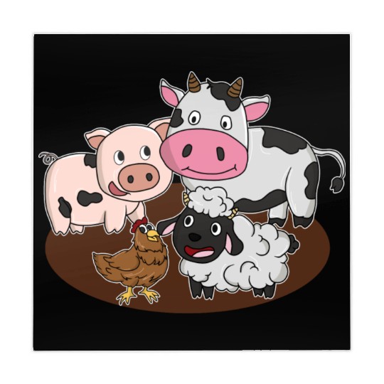 Farm Animals Pig Cow Chicken Sheep Mahjong Mats