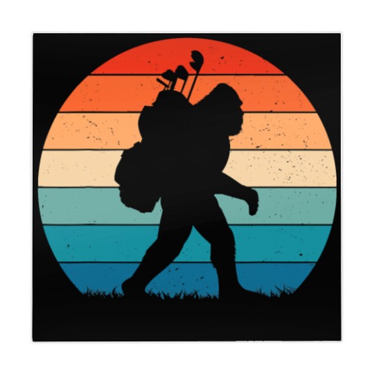 Bigfoot Golf Vintage Retro Sasquatch Playing Gol Mahjong Mats