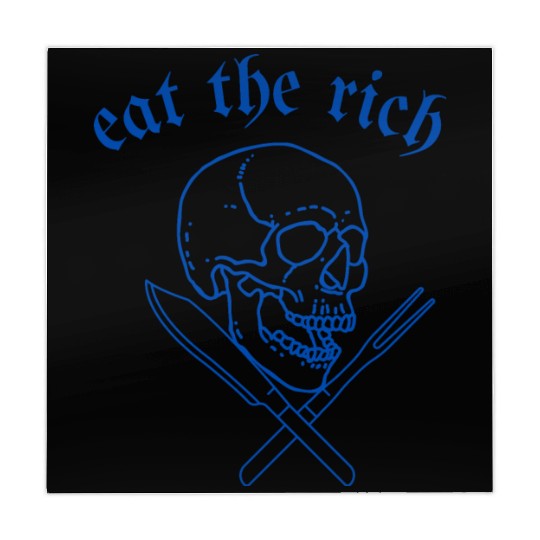 Eat The Rich - Skull and Cross Knives (blue) Mahjong Mats